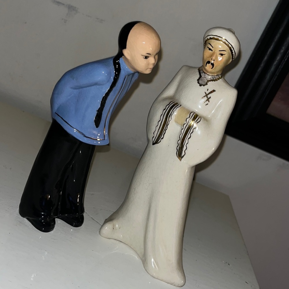 Vintage Asian Ceramic Figures lot of 2